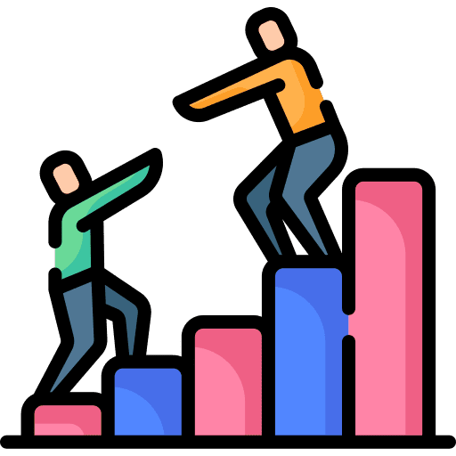 Team coaching bars analysis icon Team coaching bars analysis icon