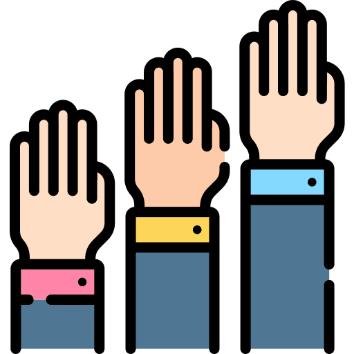 Vote accountable hands and gestures voluntary icon Vote accountable hands and gestures voluntary icon