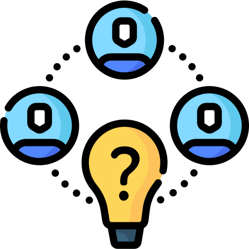 Idea bulb team networking icon Idea bulb team networking icon