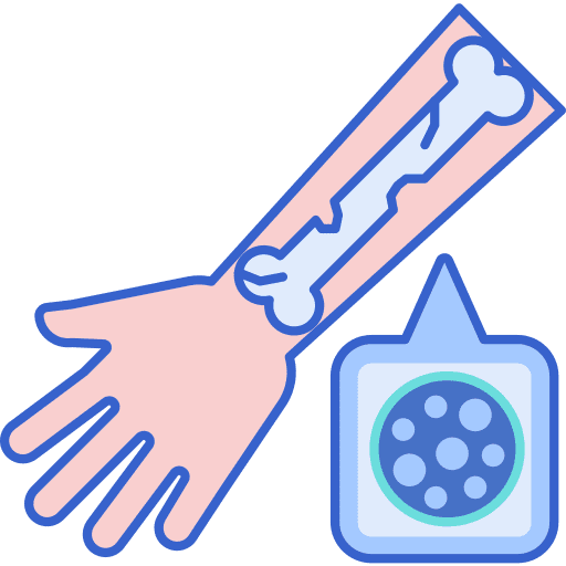 Osteoporosis healthcare and medical bones health icon
