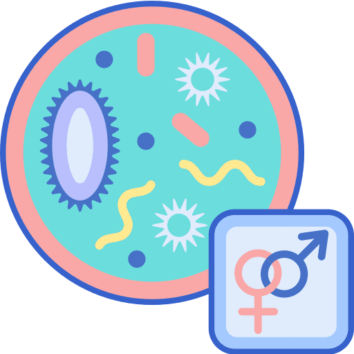 Std healthcare and medical zoom in cells icon