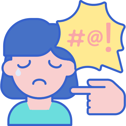 Verbal abuse cry hand insult icon
