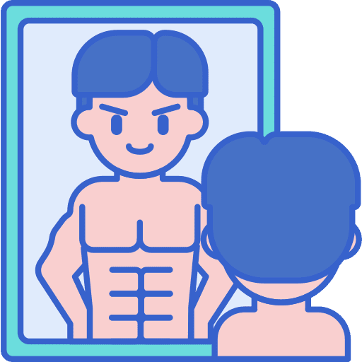 Body image appearance healthcare and medical muscles icon