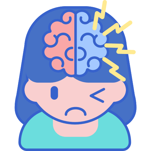 Migraine bolt brain thunder icon