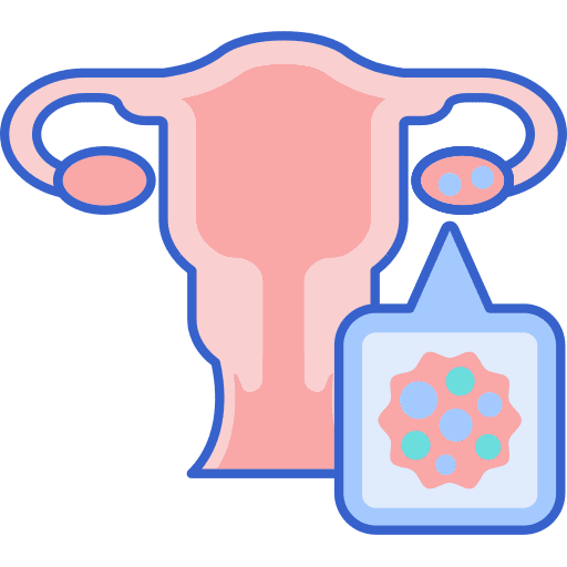 Ovarian cancer illness ovaries anatomy icon