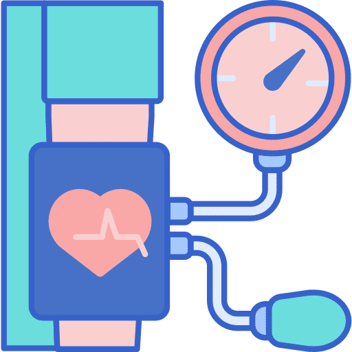 Blood pressure healthcare and medical sphygmomanometer hand icon