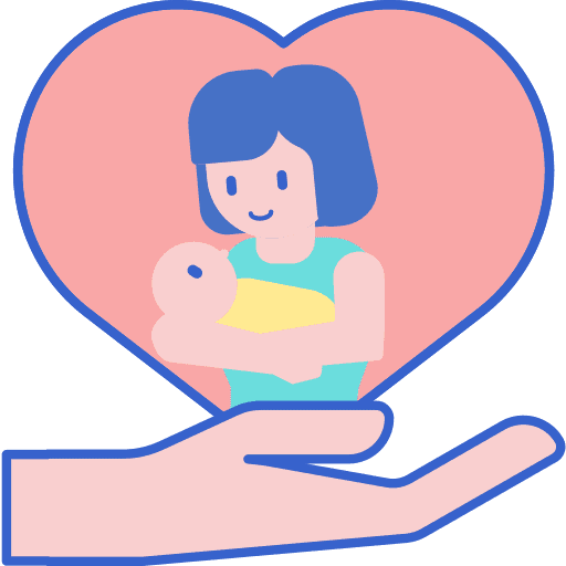 Postpartum baby care heart icon