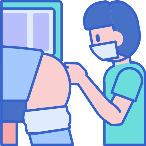 Prostate exam checkup medical patient icon