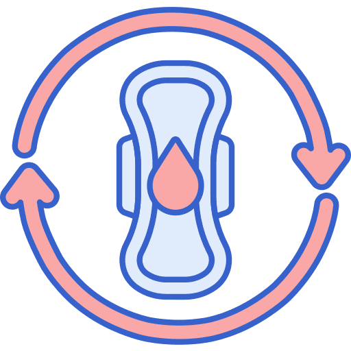 Menstrual cycle menstrual cycle circular arrows pad icon