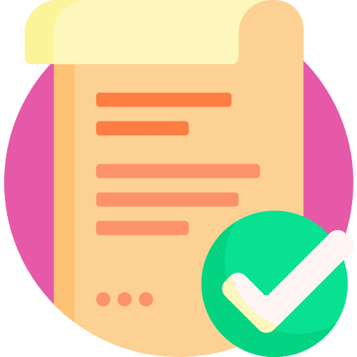 Document check checked document icon