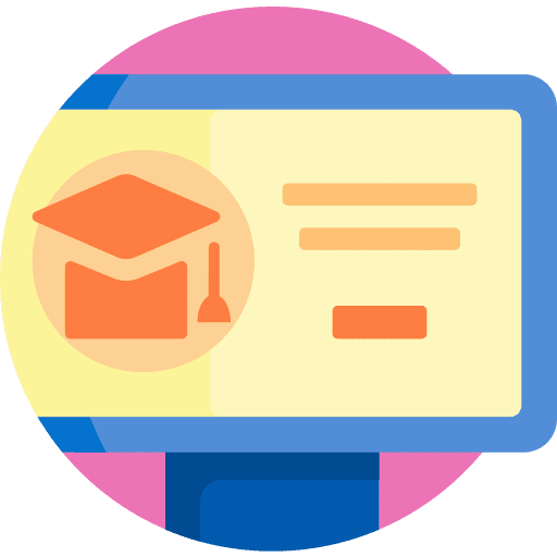 Computer online learning interface technology icon Computer online learning interface technology icon