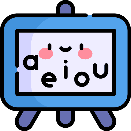 Board abecedary education vowel icon