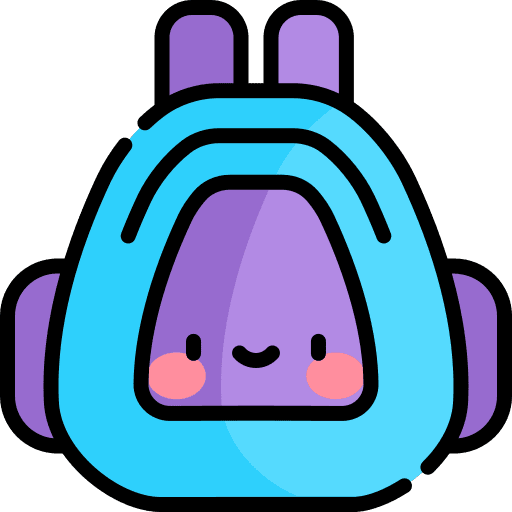 Backpack education bag travel icon