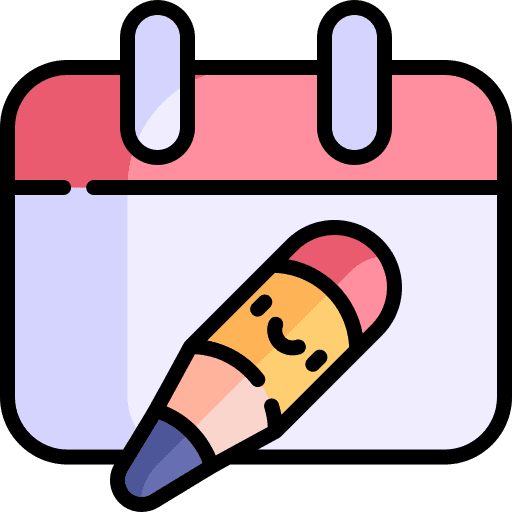 Calendar organization date time and date icon