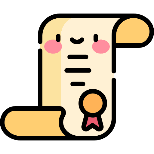 Certificate diploma graduate education icon