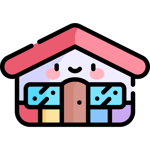 Kindergarten kid and baby school buildings icon