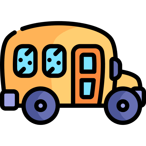 School bus transportation automobile school icon