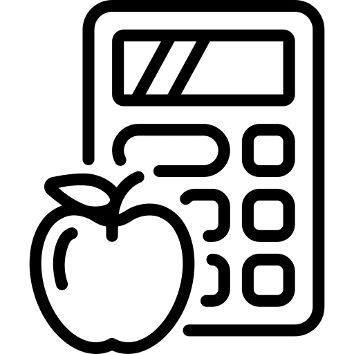 Calculator apple food healthcare and medical icon