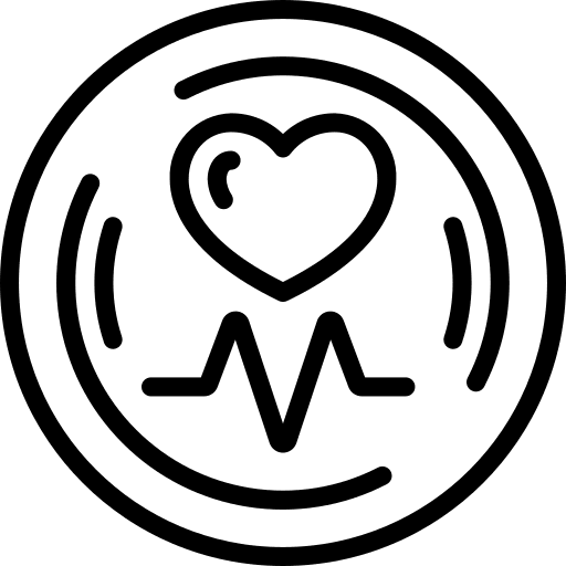 Healthy heart medical cardiogram plate icon