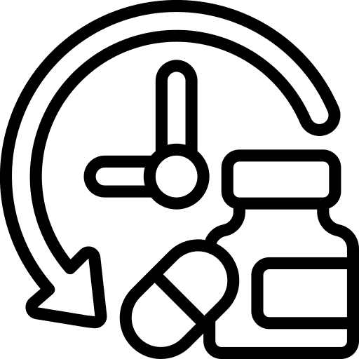 Vitamins supplements schedule healthcare and medical icon