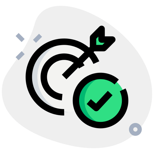 Aim business and finance target bow icon