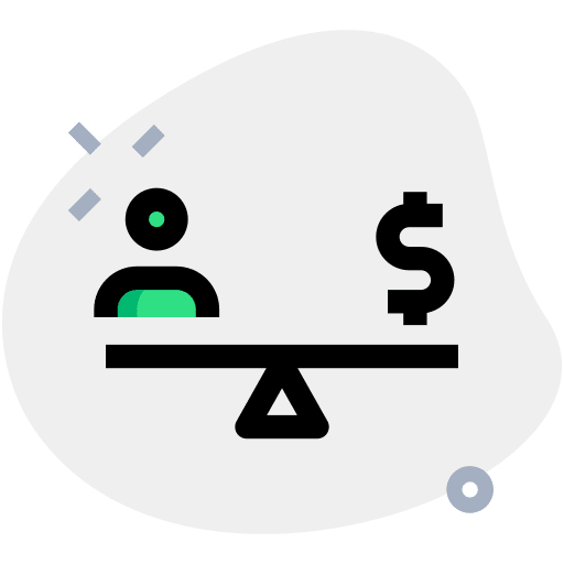 Balance business and finance user coin icon