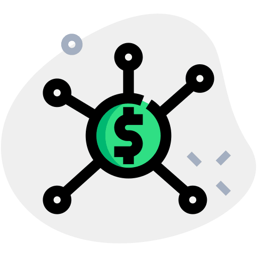 Banking banking dollar sign nodes icon