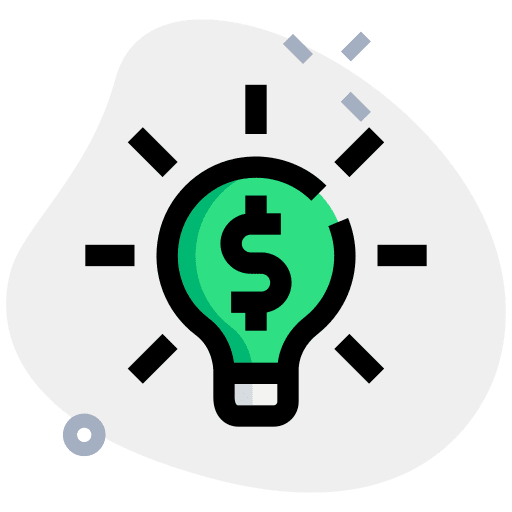 Success light bulb lamp investment icon