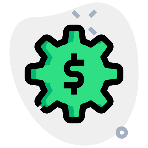 Cogwheel dollar symbol money options icon