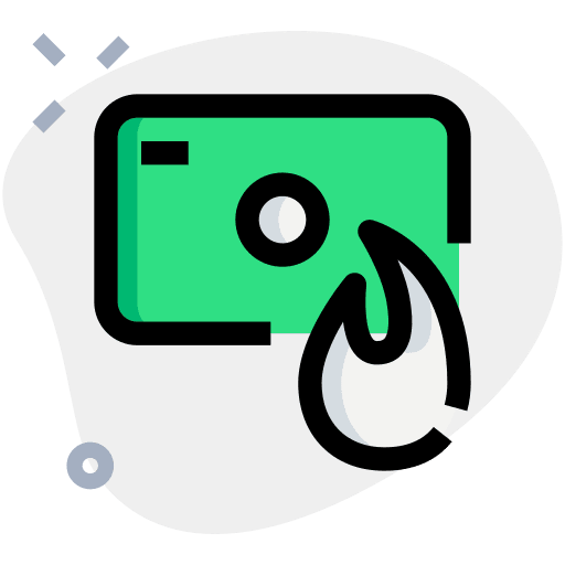 Fire fund money cash icon