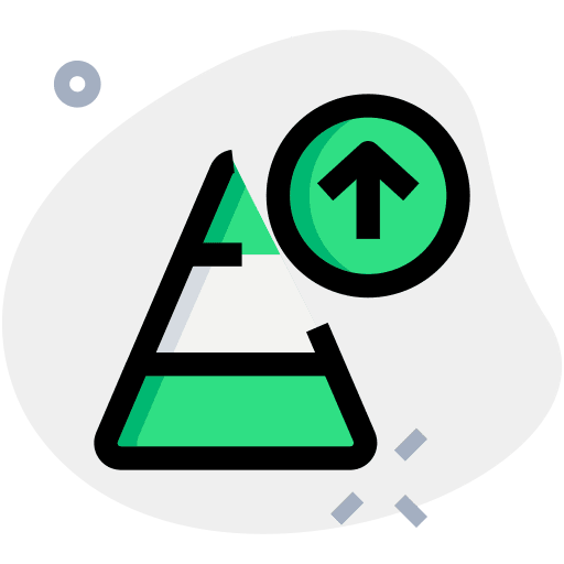 Up arrow business information analysis icon