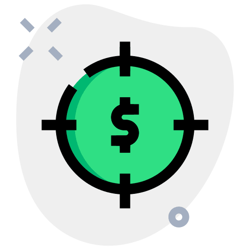 Crosshair coin business and finance cash icon