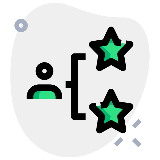 Linked connected flowchart star icon