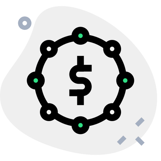 Global network business and finance dollar diversification icon