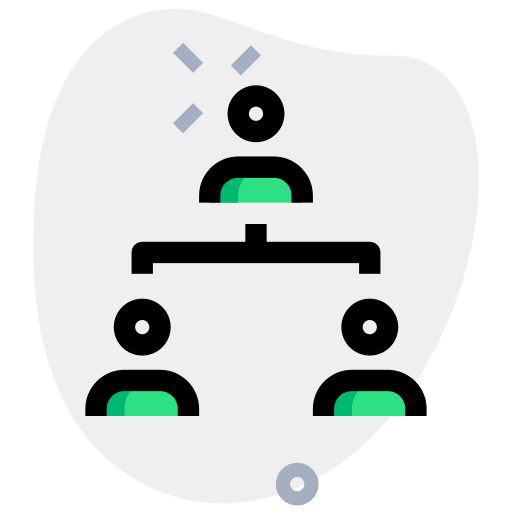 Team leader working business group icon