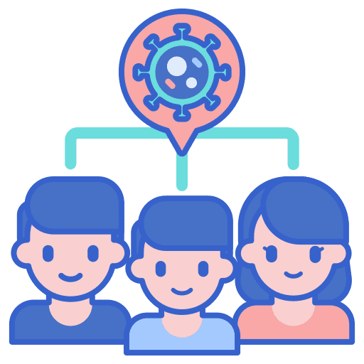 Cluster healthcare and medical contagion group icon