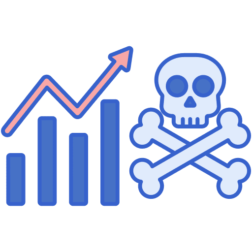Death skull pandemic disease icon