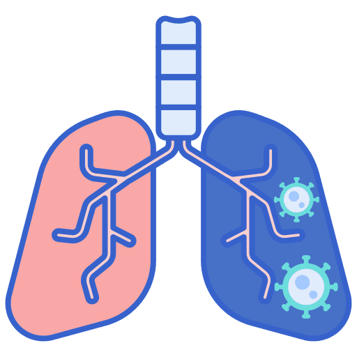 Pneumonia symptoms covid lungs icon