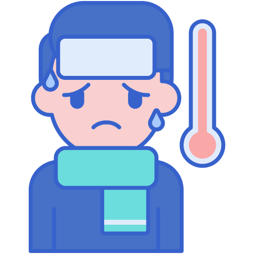 Fever sick person healthcare and medical sickness icon