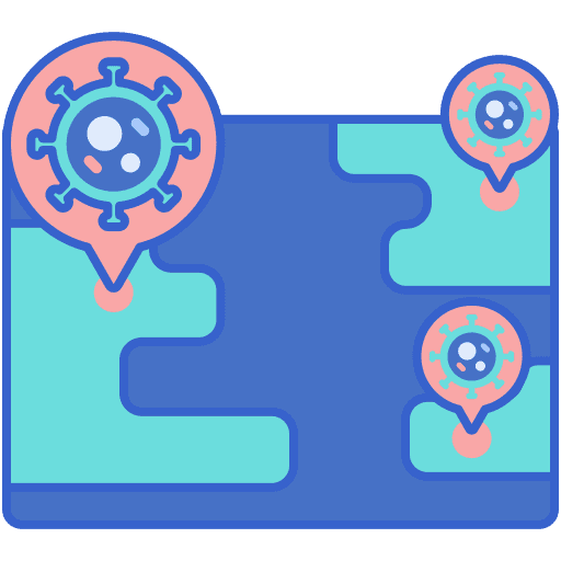 Outbreak restricted covid healthcare and medical icon