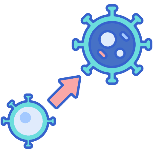 Virus healthcare and medical gene mutation germ icon