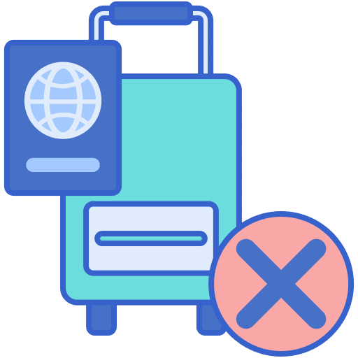 No traveling coronavirus healthcare and medical airplane icon