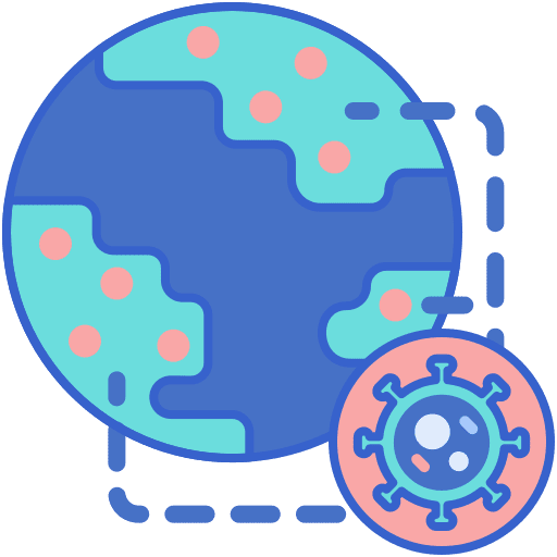 Pandemic spread contagious globe icon
