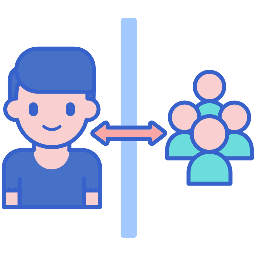 Measure distance coronavirus distance crowns icon