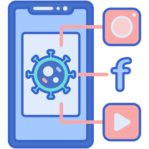 Social media news coronavirus website icon