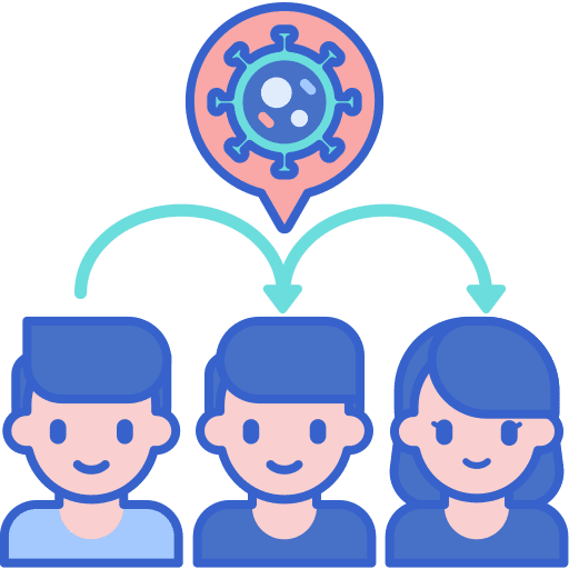 Transmission pathogen coronavirus transmission icon