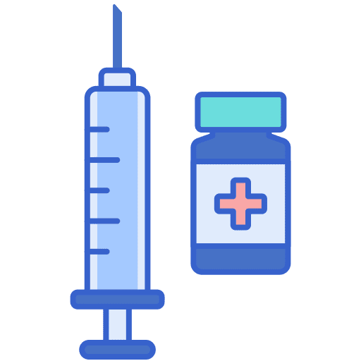 Vaccine drug immunization injection icon