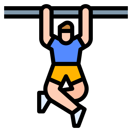 Body weight fitness cardio pull up bar icon