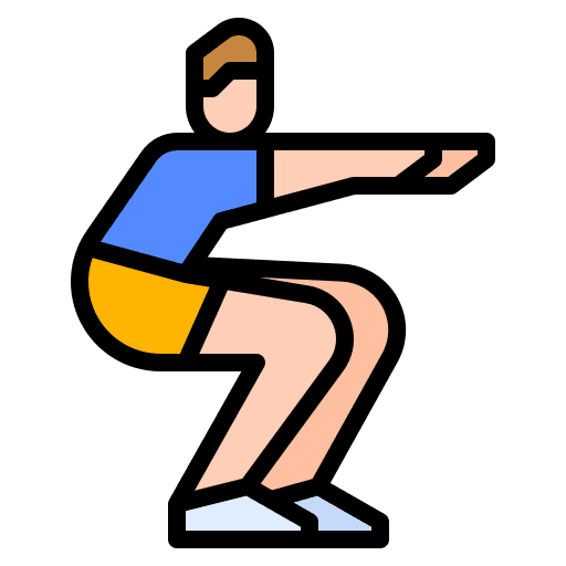 Squat workout healthy exercise icon