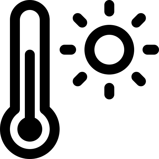 Hot sun hot climate icon